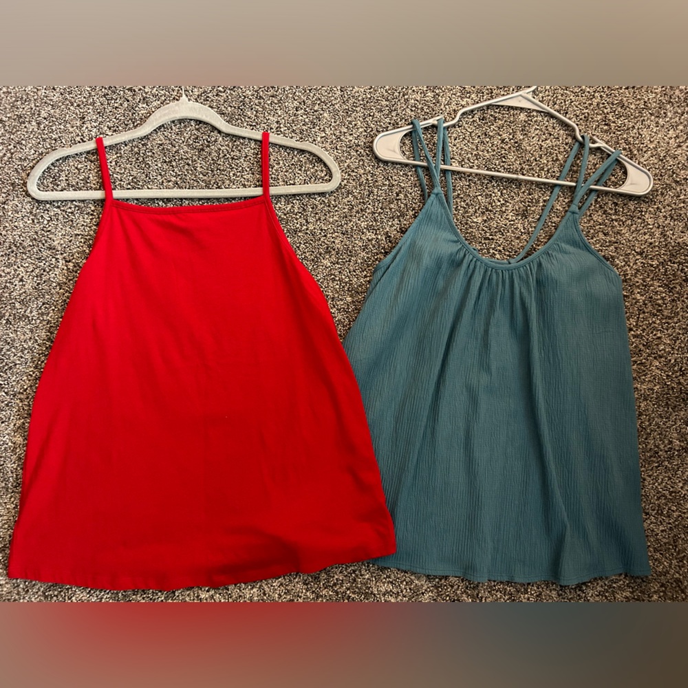 Women’s Old Navy Tank Top Blouses (2) Red & Teal
